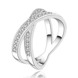 Two Circle Crystal Promise Ring