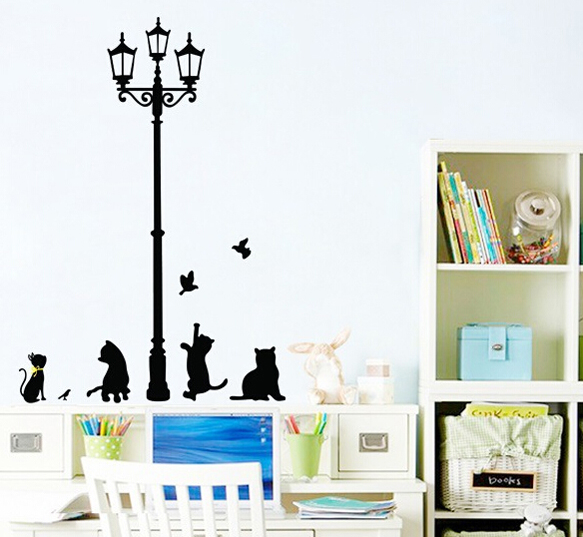 Lamp Cat Removable Wall Stickers