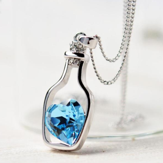 Love In A Bottle Crystal Necklace